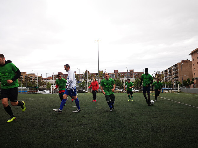 entrenament UE Balàfia futbol inclusiu