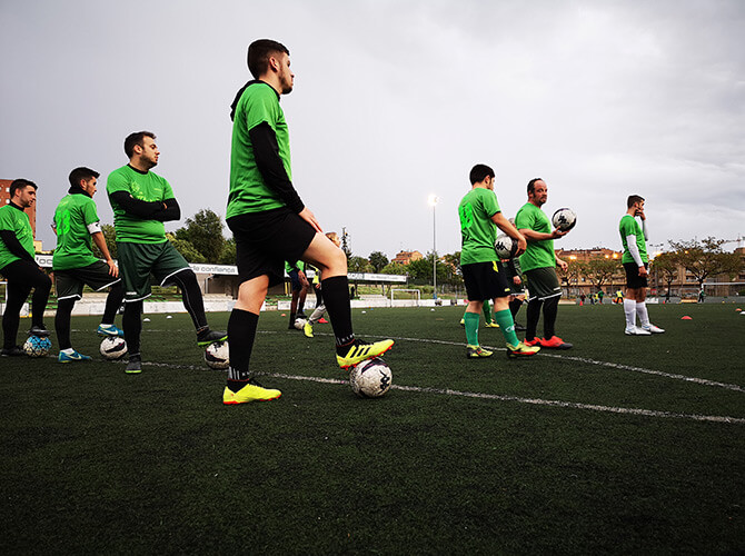 entrenament UE Balàfia futbol inclusiu